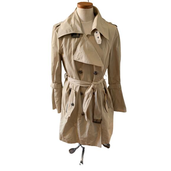 Andrew Marc Double Breasted Trench Coat Tan L - Picture 1 of 7